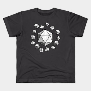 White Polyhedral Dice Set Kids T-Shirt